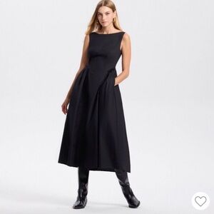 Classic Black Sleeveless Midi Dress